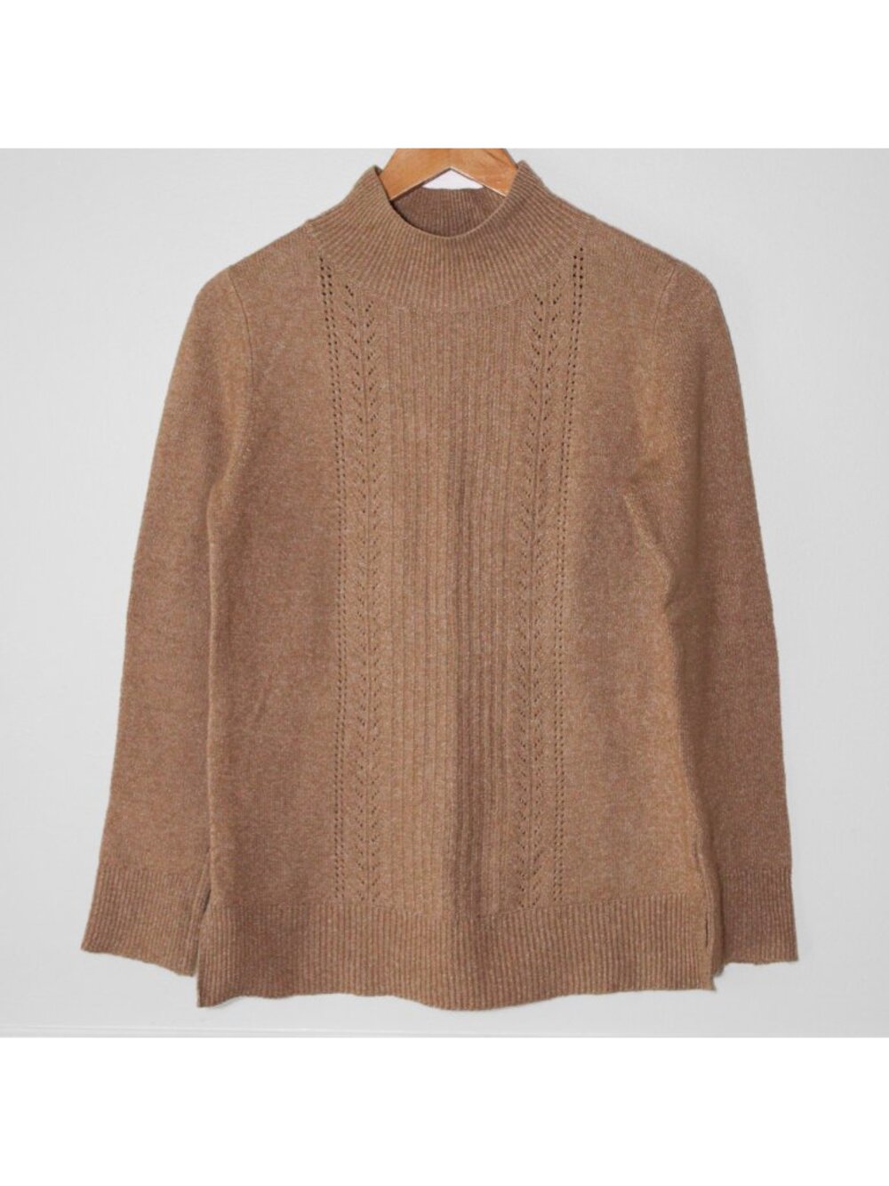 Old Navy Relaxed Mockneck Sweater Soft Cozy Tan Light Brown Size XS